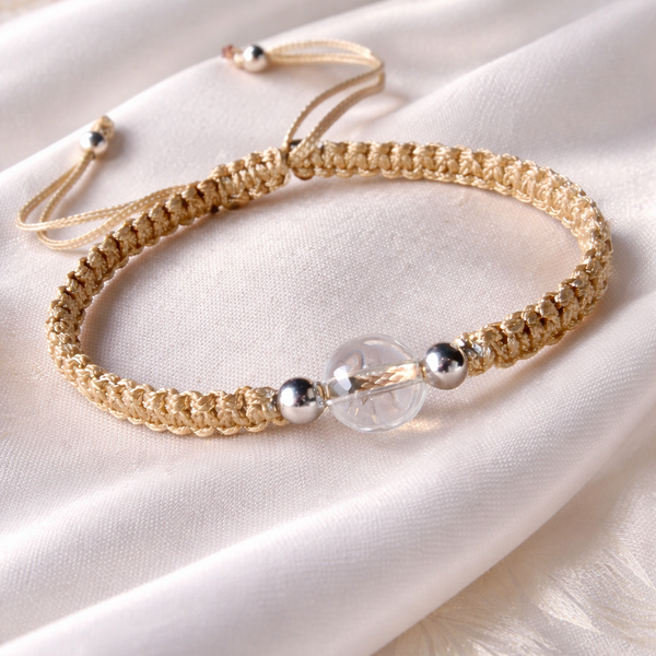 Луксозна гривна с планински кристал и сребро 925