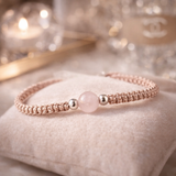 Сребърна Гривна с розов кварц, талисман за привличане на любов 